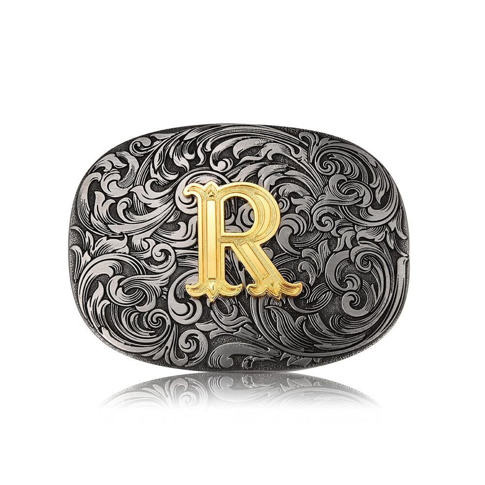 6391 Western Cowboy Belt Buckle Initial Letters ABCDEFG to Z Belt Buckle